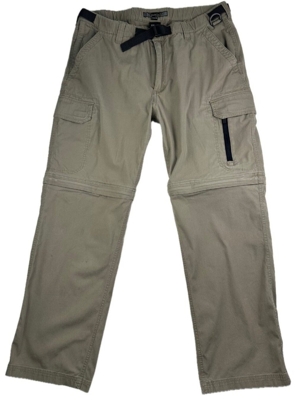 BC Clothing Co Mens Convertible Cargo Pants Khaki Zip Off Shorts XXL  x 30